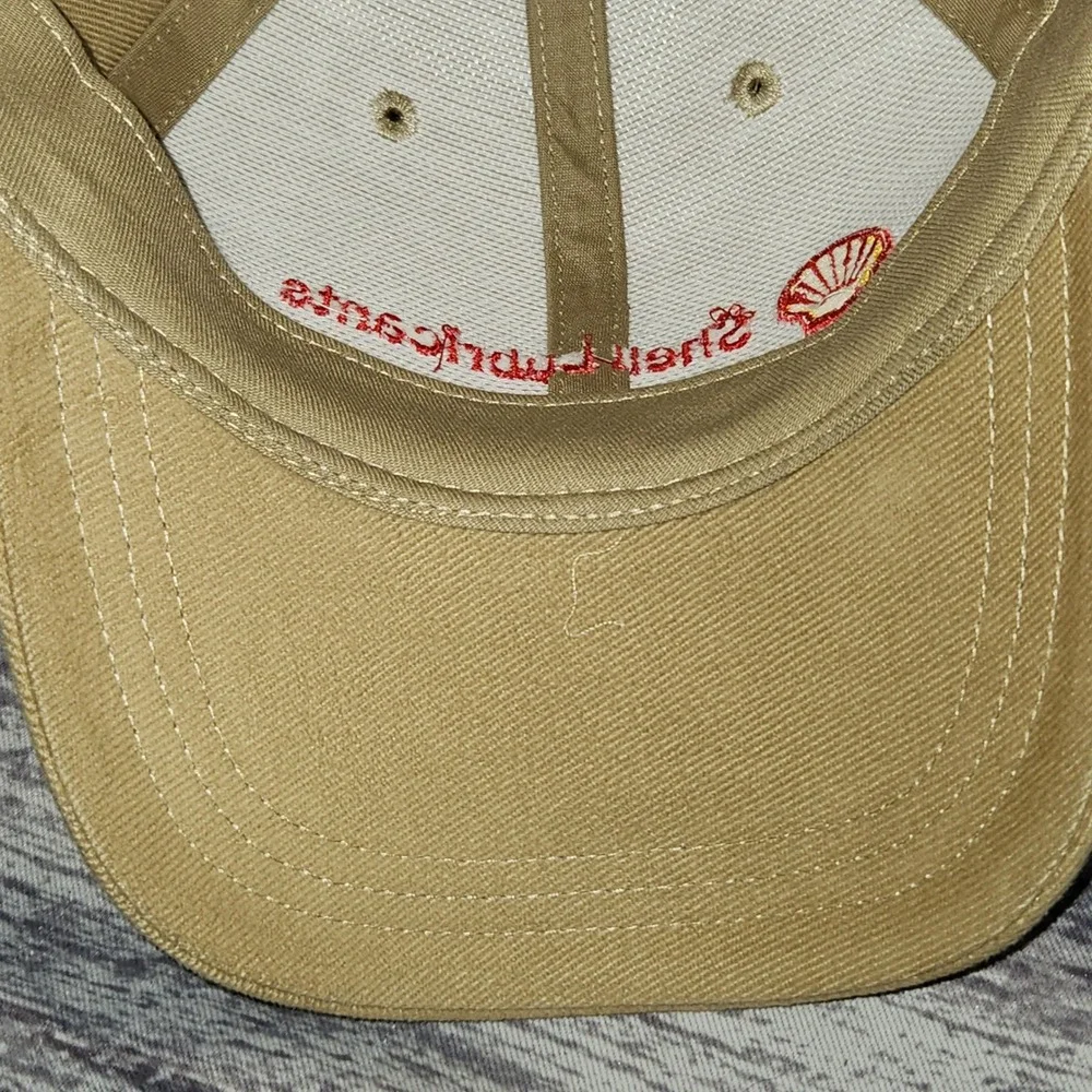 Shell‎ Lubricants Hat Cap Beige Embroidered Logo Adjustable Unisex